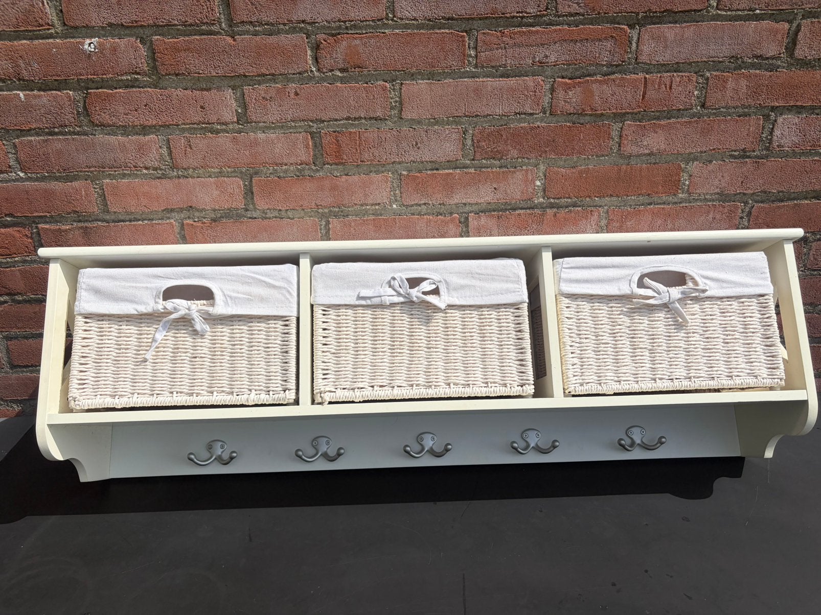 Super leuke witte kapstok met mandjes, Zo goed als nieuw, Minder dan 100 cm, Hout, Ophalen