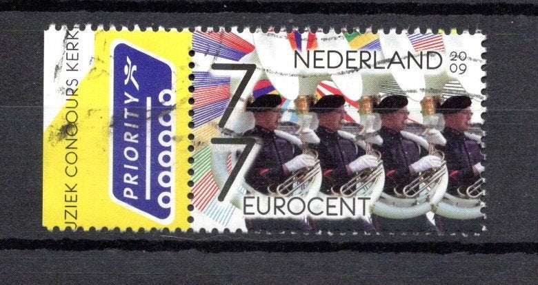 gestempelde zegel. Jaar 2009: muziek taptoe Breda, Ophalen of Verzenden, Na 1940, Gestempeld