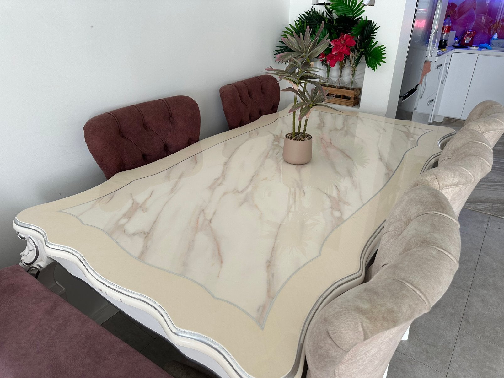 bankset met eettafel en koffietafel, Huis en Inrichting, Ophalen of Verzenden, Zo goed als nieuw
