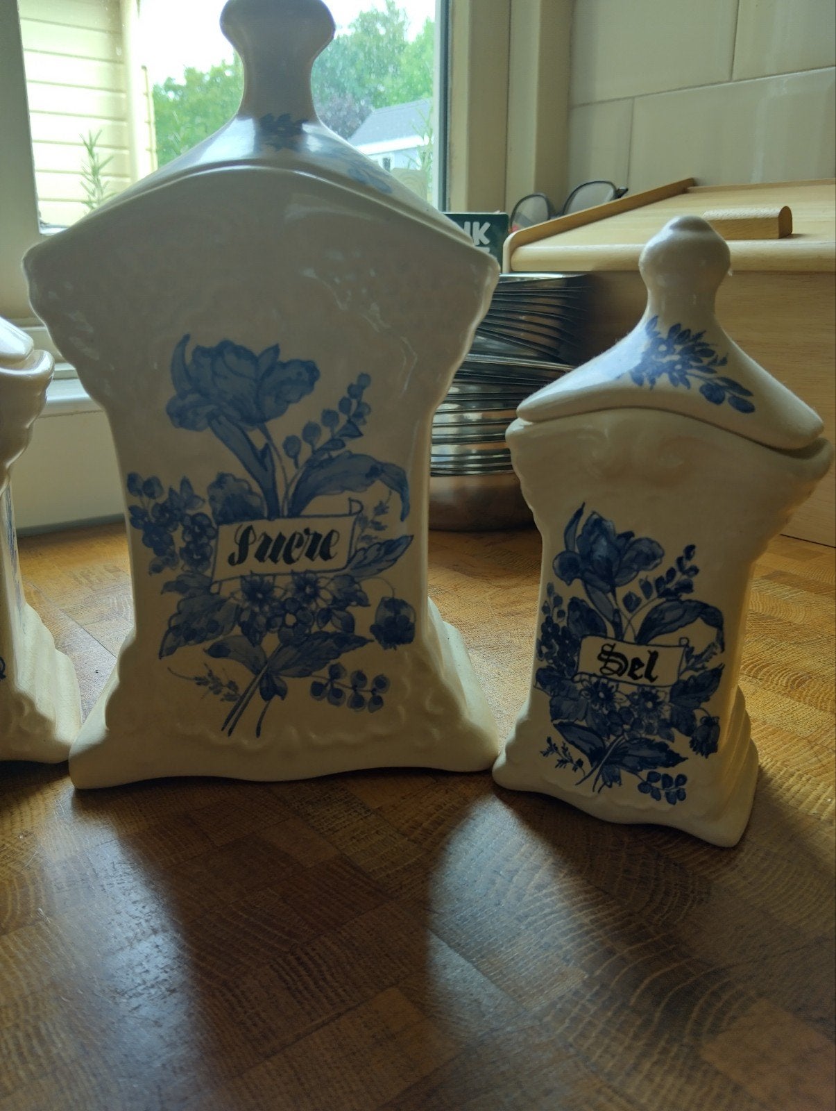 Antieke Delftse voorraadpotten set - 1895, Antiek en Kunst, Ophalen