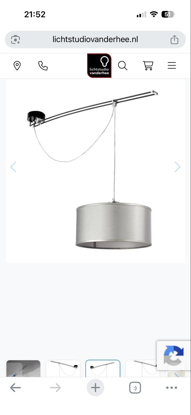 Lumina Moove Zwenkarm Hanglamp - Amersfoort, Ophalen, Gebruikt, Textiel