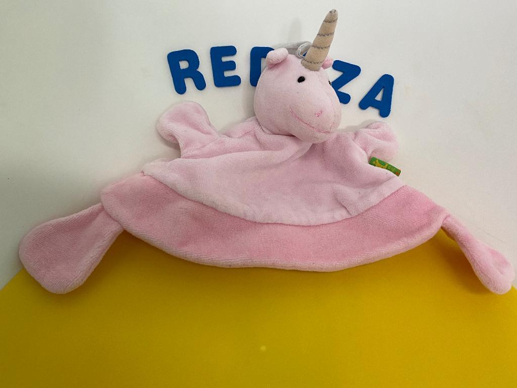 371 Fehn baby doekje roze eenhoorn, Ophalen of Verzenden, Zo goed als nieuw, Overige typen