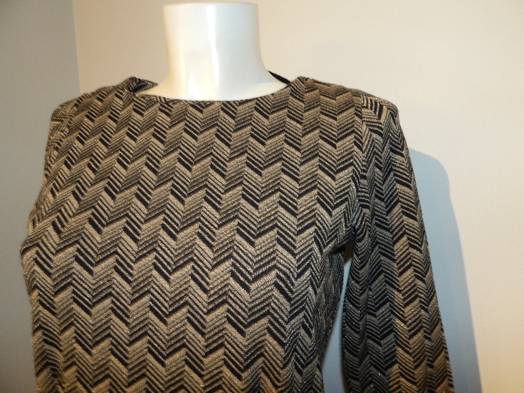King Louie prachtige jurk goud zwart motief mt S, Kleding | Dames, Jurken, Zo goed als nieuw, Knielengte, King Louie, Maat 36 (S)