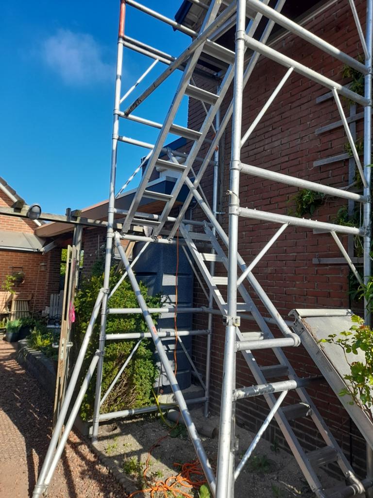 Complete aluminium steiger 4 meter hoog, Ophalen, Rolsteiger of Kamersteiger, 5 meter of hoger