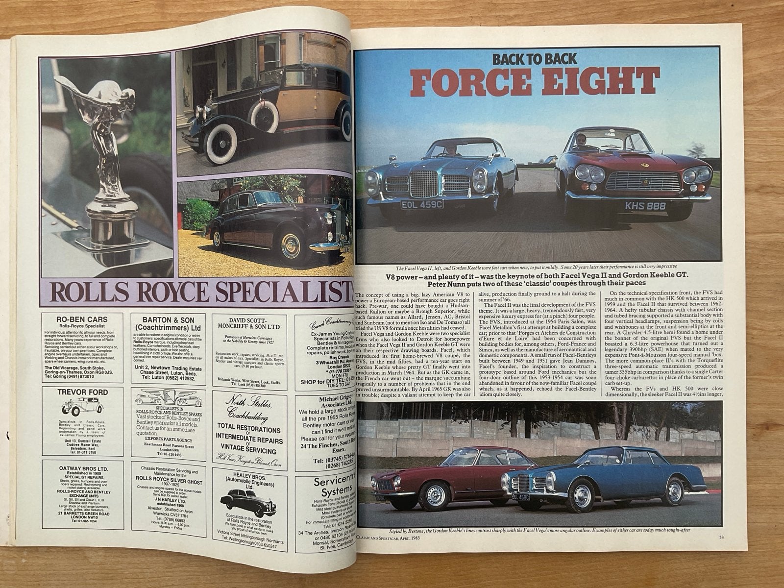 Classic and Sportscar Magazine - April 1983, Facel Vega., Ophalen of Verzenden, Gelezen