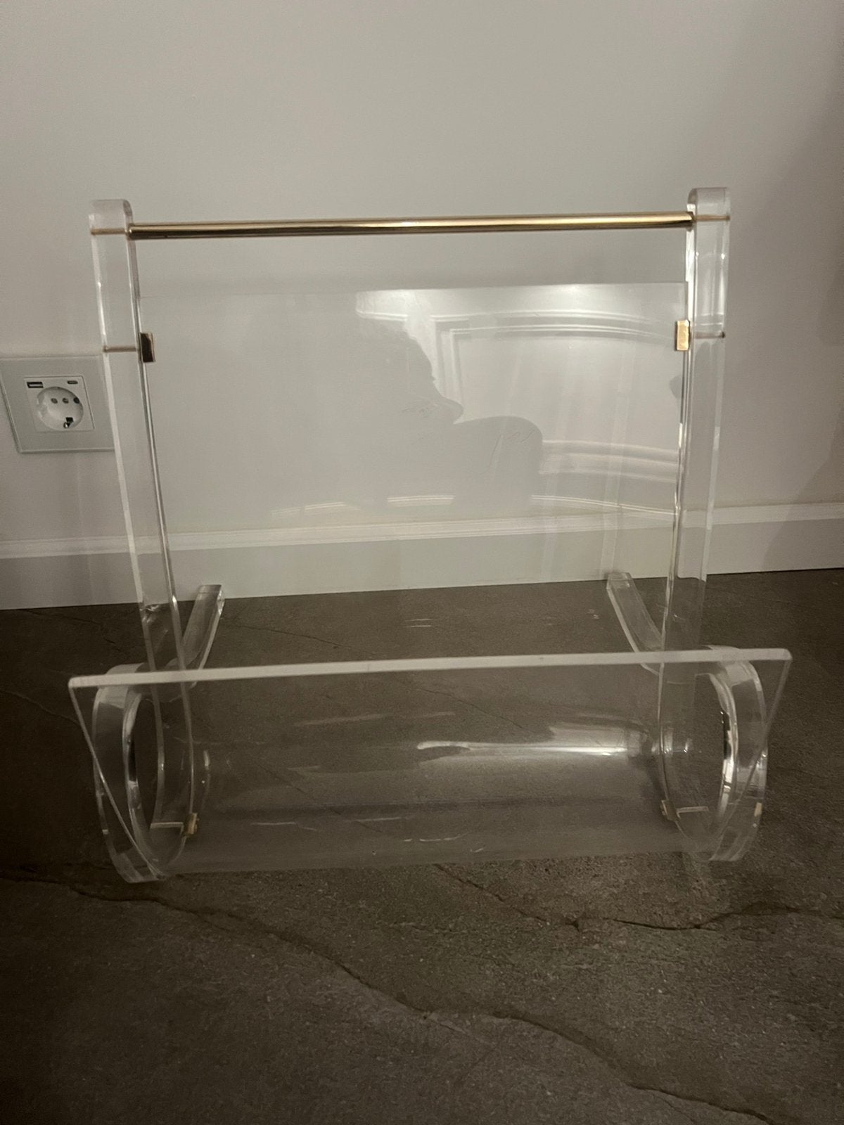 Plexiglas tijdschriften houder, krantenbak, lectuurbak, Met handvat, Ophalen, Gebruikt, Overige materialen