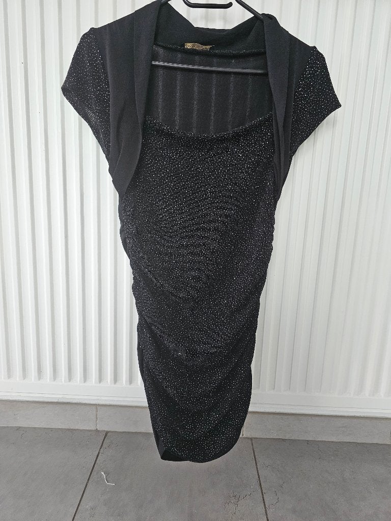 zwarte T-shirt met glinsters, Kleding | Dames, Maat 38/40 (M), Terra di Siena, Zwart, Ophalen of Verzenden