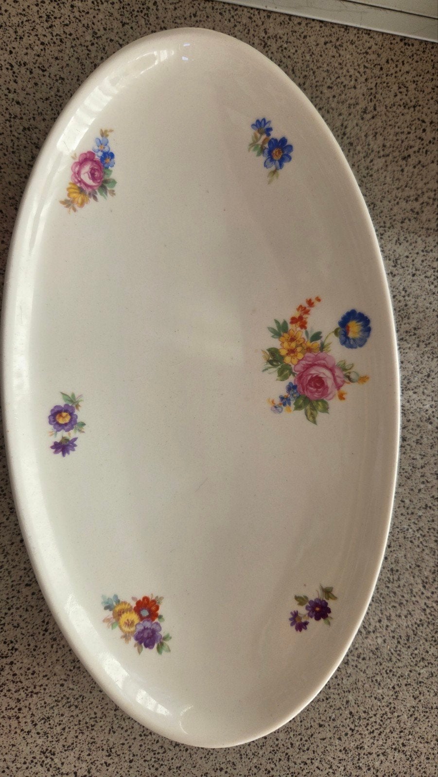 Vintage Zuurschaaltje met Bloemmotief, Huis en Inrichting, Gebruikt, Keramiek, Vintage, Ophalen of Verzenden