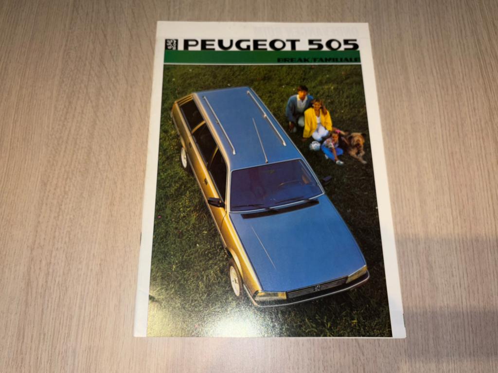 Folder Peugeot 505 Break/familiale 1986, Ophalen of Verzenden, Zo goed als nieuw, Peugeot