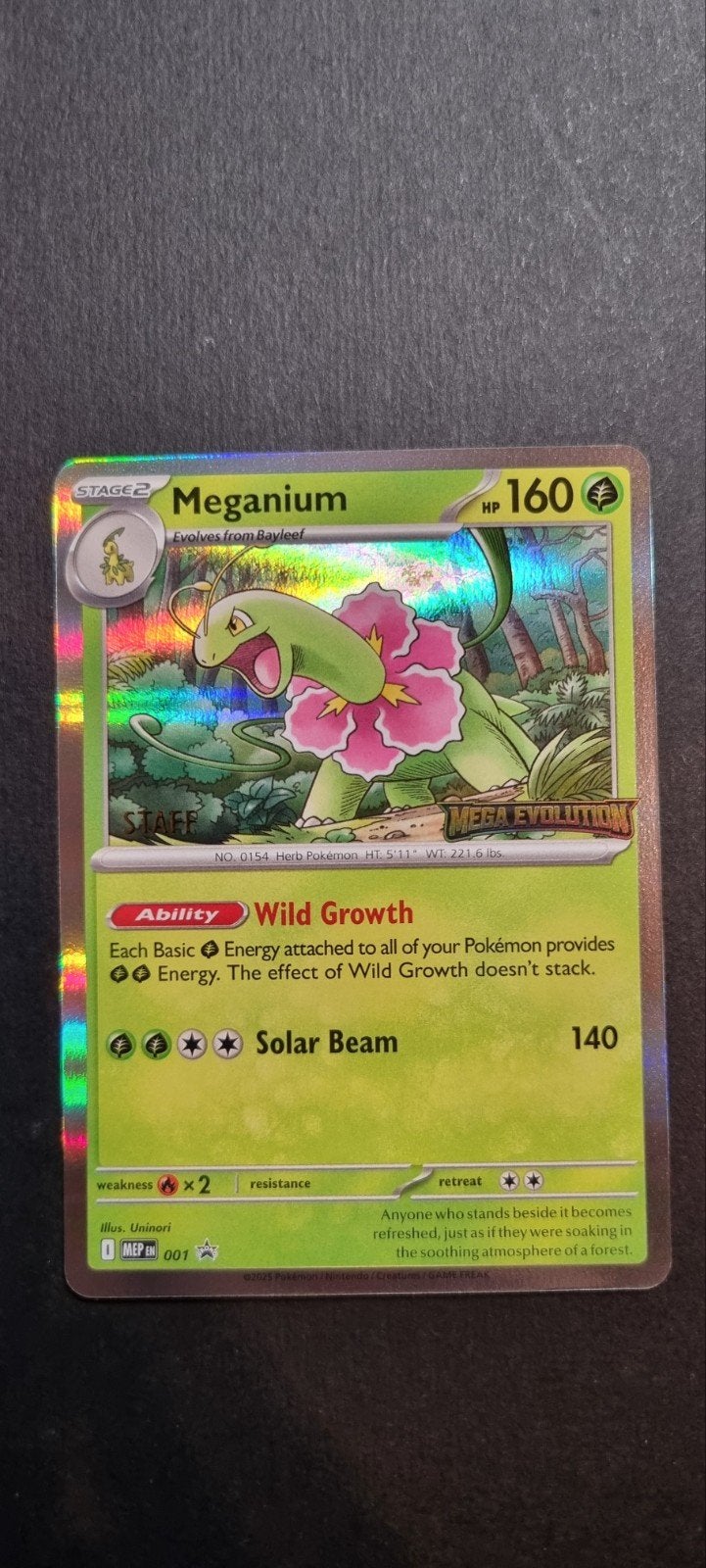 Maganium STAFF Stamped MEP 001, Hobby en Vrije tijd, Verzamelkaartspellen | Pokémon, Ophalen of Verzenden
