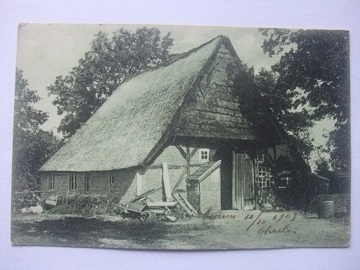 Q62 Ansichtkaart met boerenschuur - 1905, Verzenden, Voor 1920, Gelopen, Limburg