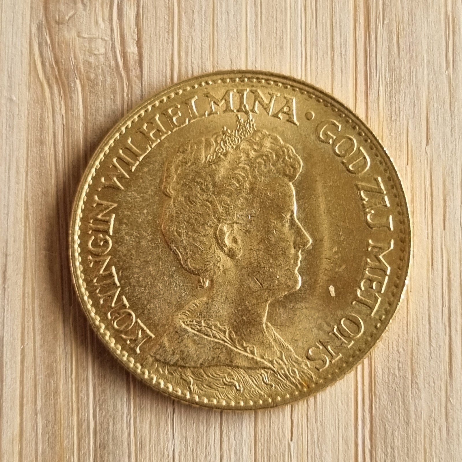 Gouden 10 Gulden Munt Koningin Wilhelmina 1917, Ophalen of Verzenden, 10 gulden, Losse munt, Goud