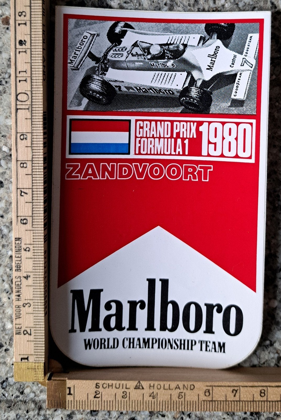 Vintage sticker Marlboro Formule 1 1980 Zandvoort, Ophalen of Verzenden, Zo goed als nieuw, Auto's
