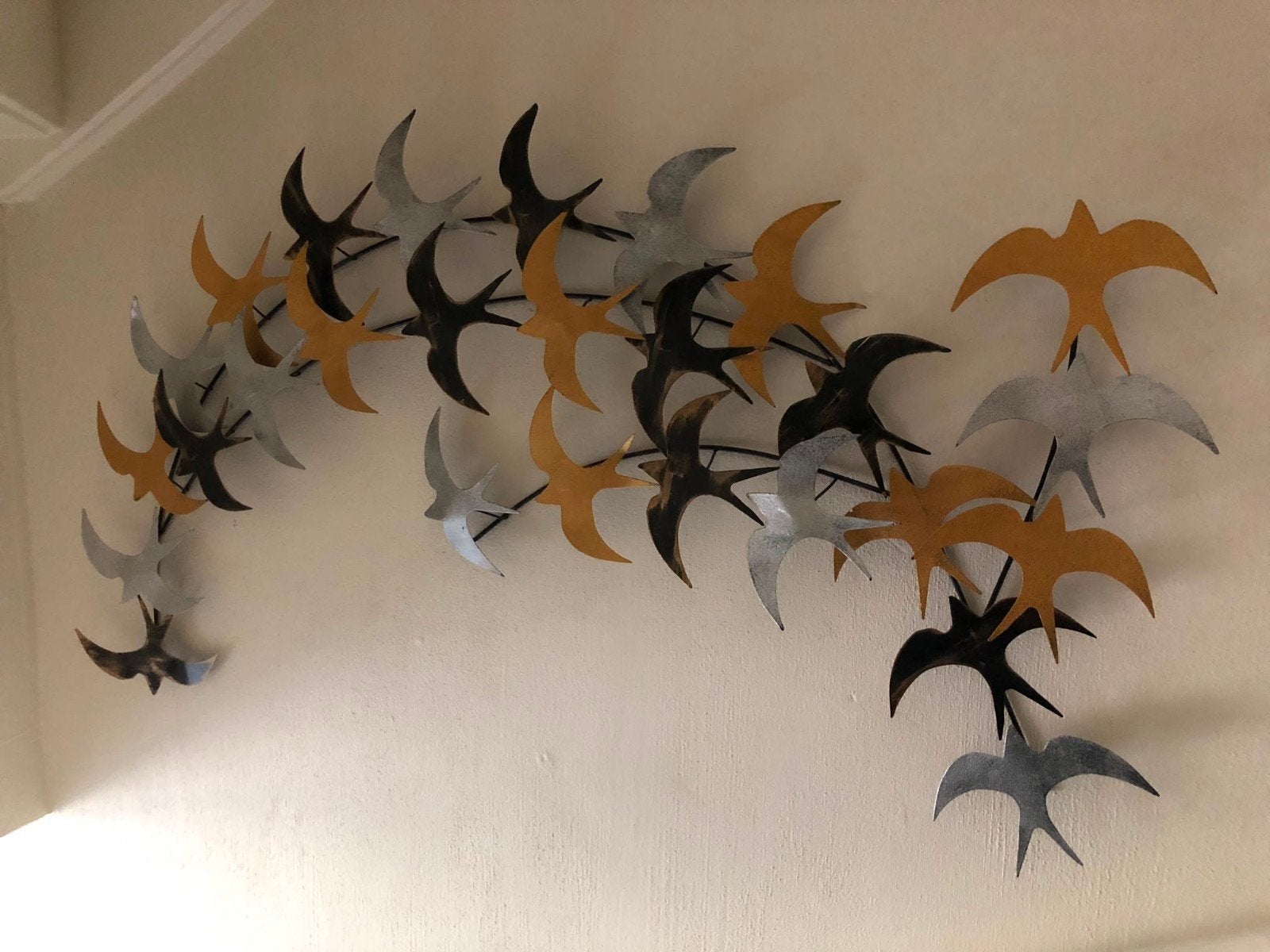 Wanddecoratie zwaluwen, Ophalen, Metaal, 160 cm, 80 cm