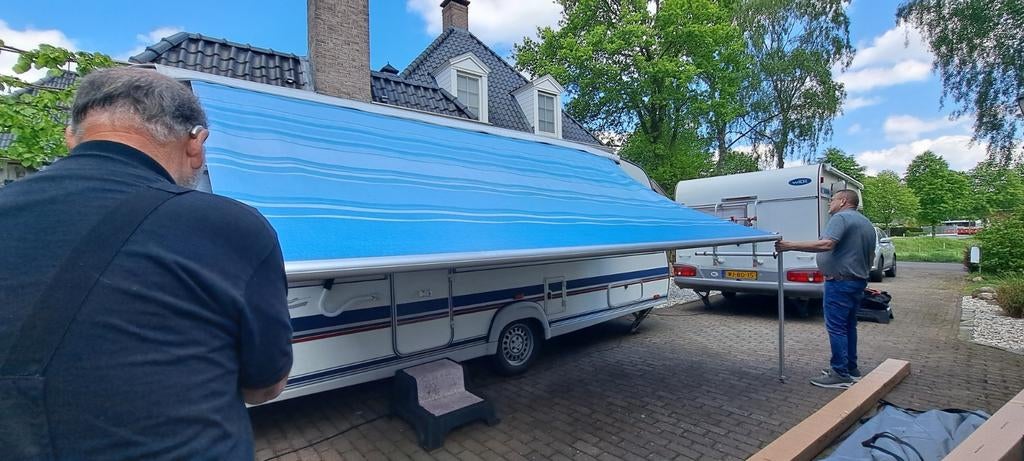 Fiamma zakluifel 440x225cm met 2 zijwanden, 2x gebruikt, Ophalen of Verzenden, Gebruikt, Fiamma