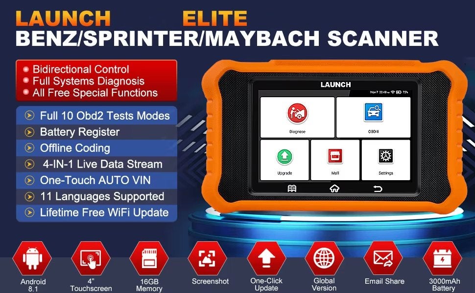 OBD  Creader Elite V2.0 voor Benz OBD2-scanner, Auto diversen, Ophalen of Verzenden