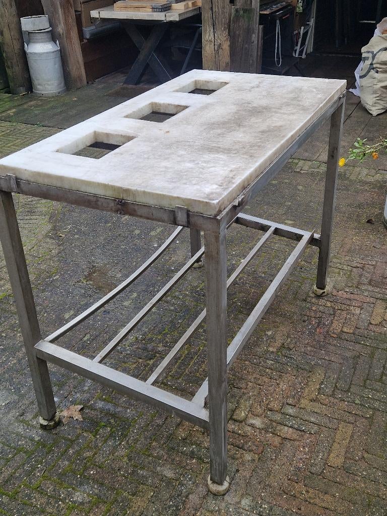 RVS snijtafel, Doe-het-zelf en Verbouw, Ophalen, Gebruikt