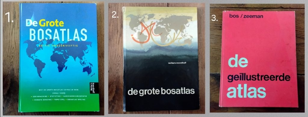 (3x) De grote Bosatlas - Bos Zeeman de geïllustreerde atlas, Gelezen, Bosatlas, Ophalen of Verzenden, 1800 tot 2000