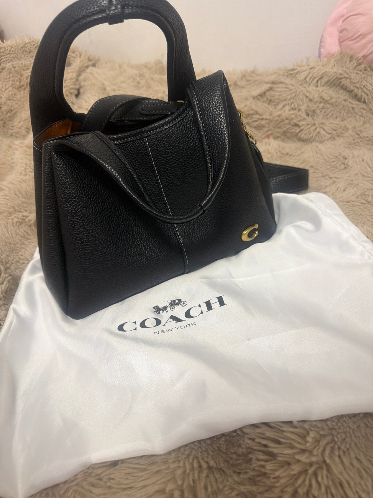 Nieuwe Coach tas - Zwart lederen handtas/schoudertas, Ophalen of Verzenden, Nieuw, Zwart, Handtas