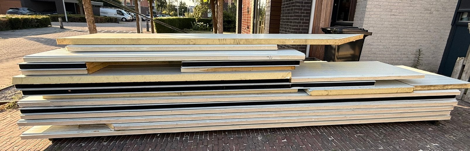 Partij gebruikte sandwich panelen wit., Doe-het-zelf en Verbouw, Platen en Panelen, Ophalen, Zo goed als nieuw