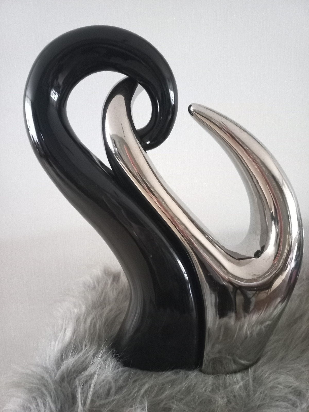 Beeld Peri Living / Peri Glass Hart Sculptuur (Zwart/Zilver), Ophalen of Verzenden