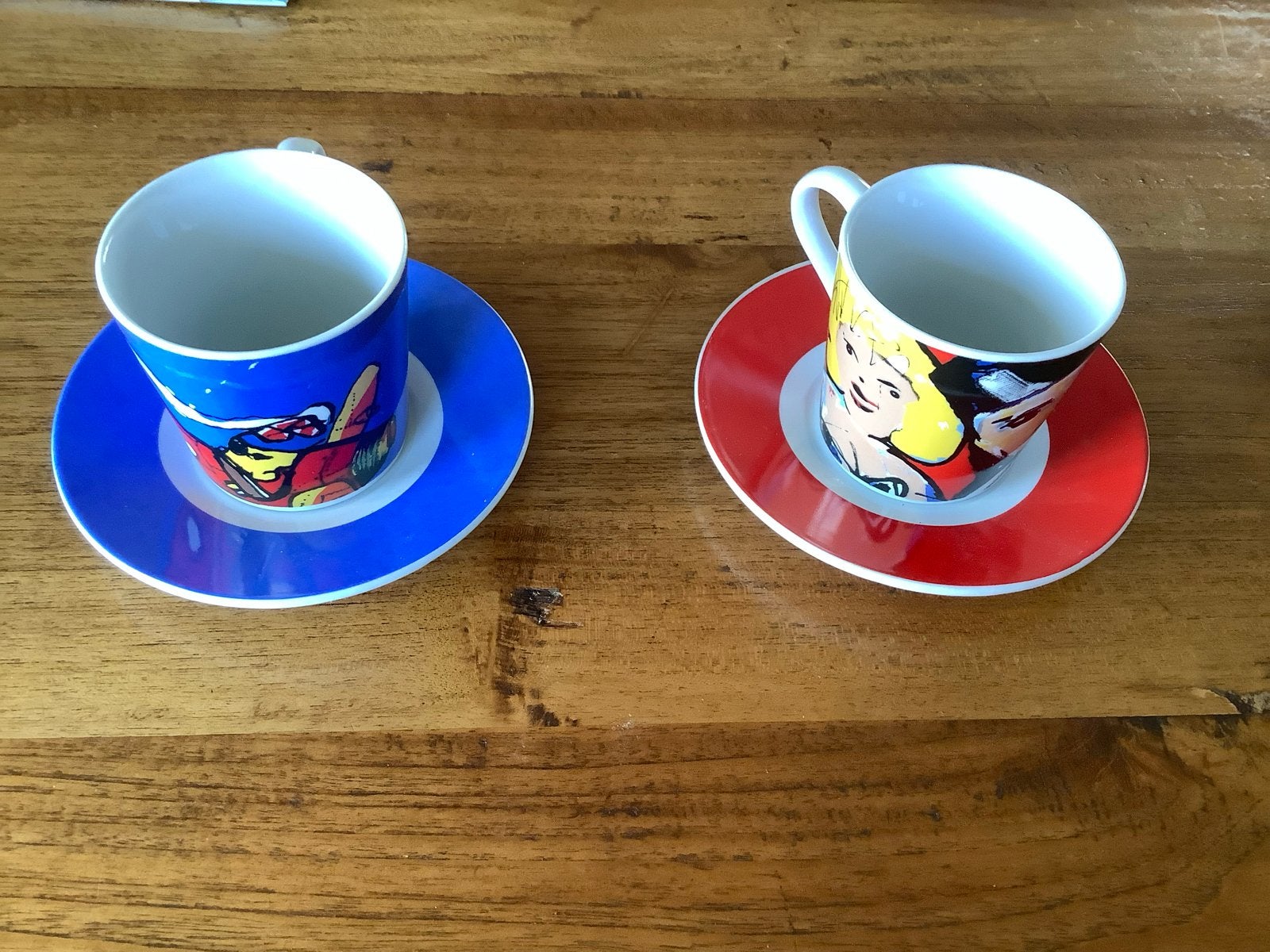2 Herman Brood kop en schotels - Kunstzinnig design, Gebruikt, Overige merken, Keramiek, Vintage