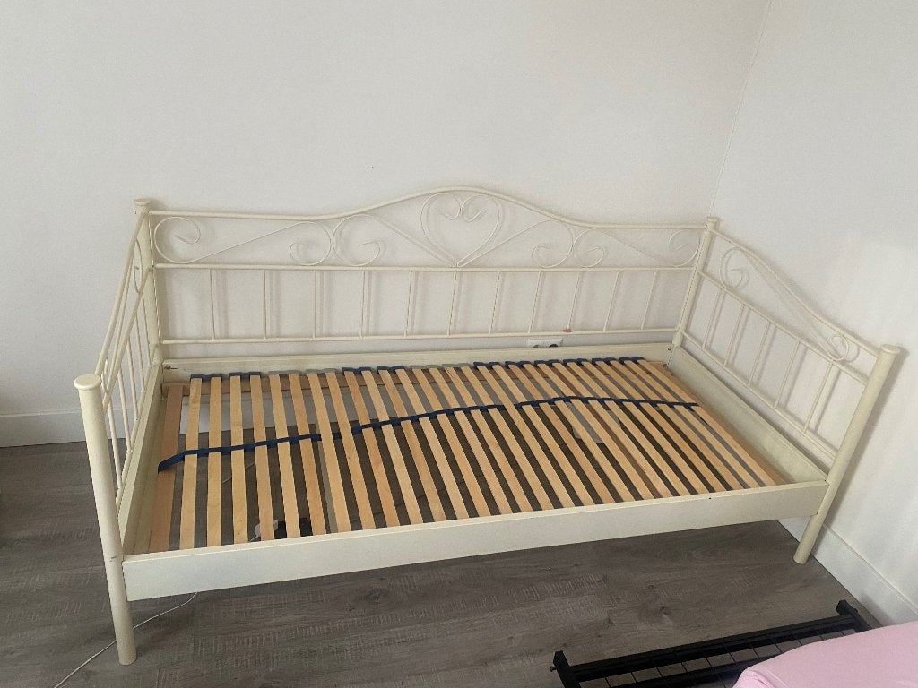Bed, Ophalen, Gebruikt, Eenpersoons, Wit
