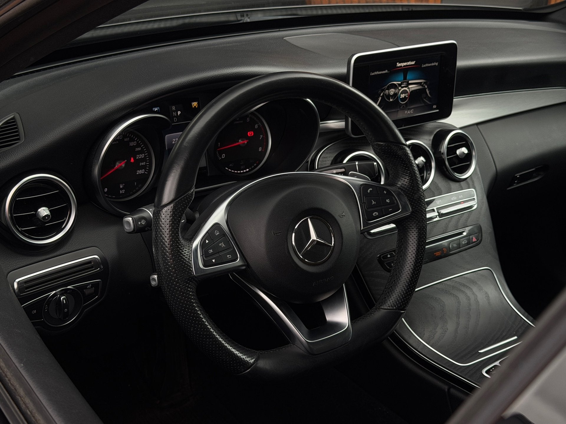 Mercedes-Benz C-klasse 160 AMG Sport Edition Cruise Clima St, Automaat, 4 cilinders, 129 pk, Zwart
