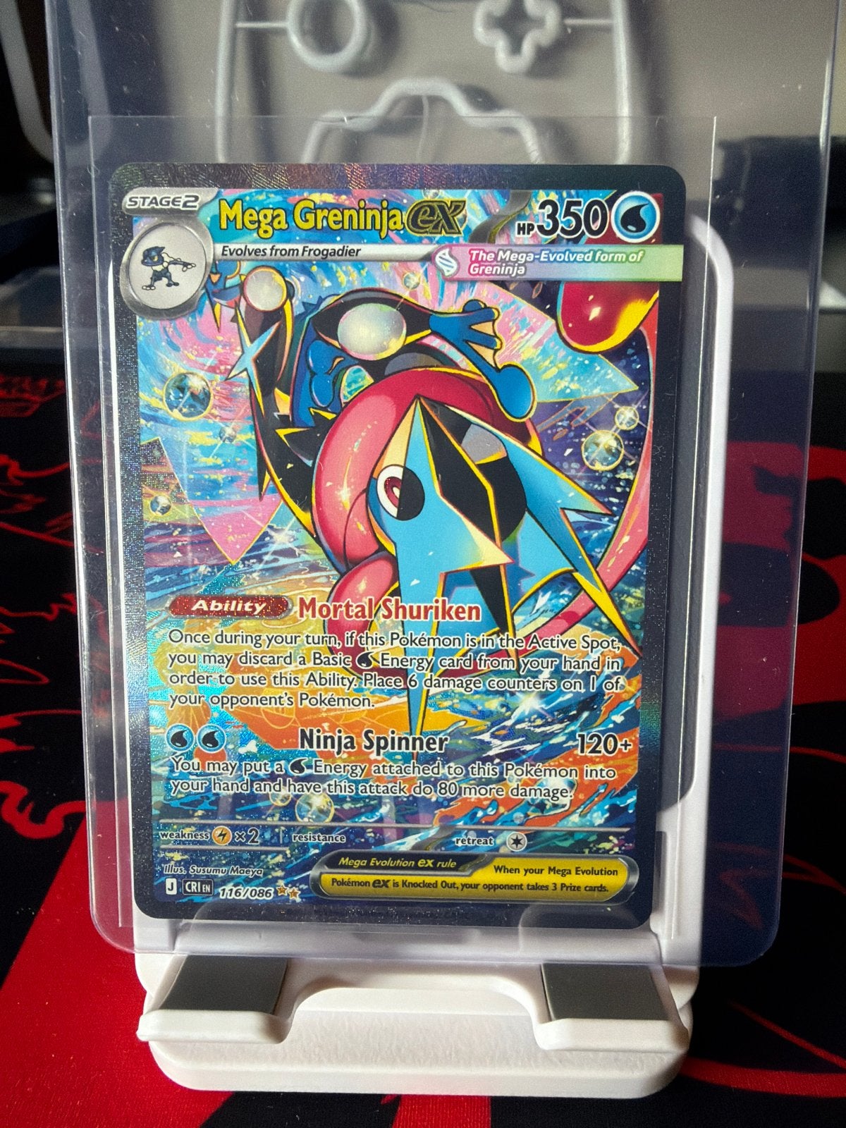Mega Greninja EX Pokémon kaart (Foil), Ophalen of Verzenden, Zo goed als nieuw, Losse kaart, Foil