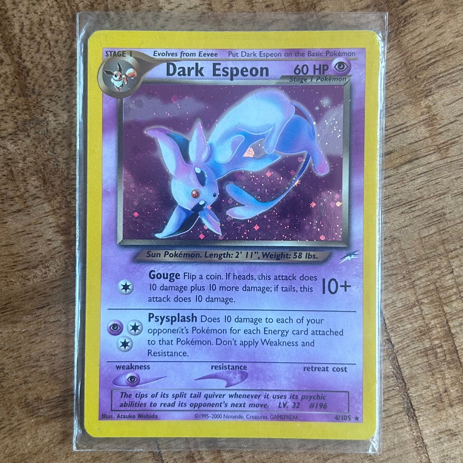 Pokémon Dark Espeon Holo 4/105 Neo Destiny, Ophalen of Verzenden, Zo goed als nieuw