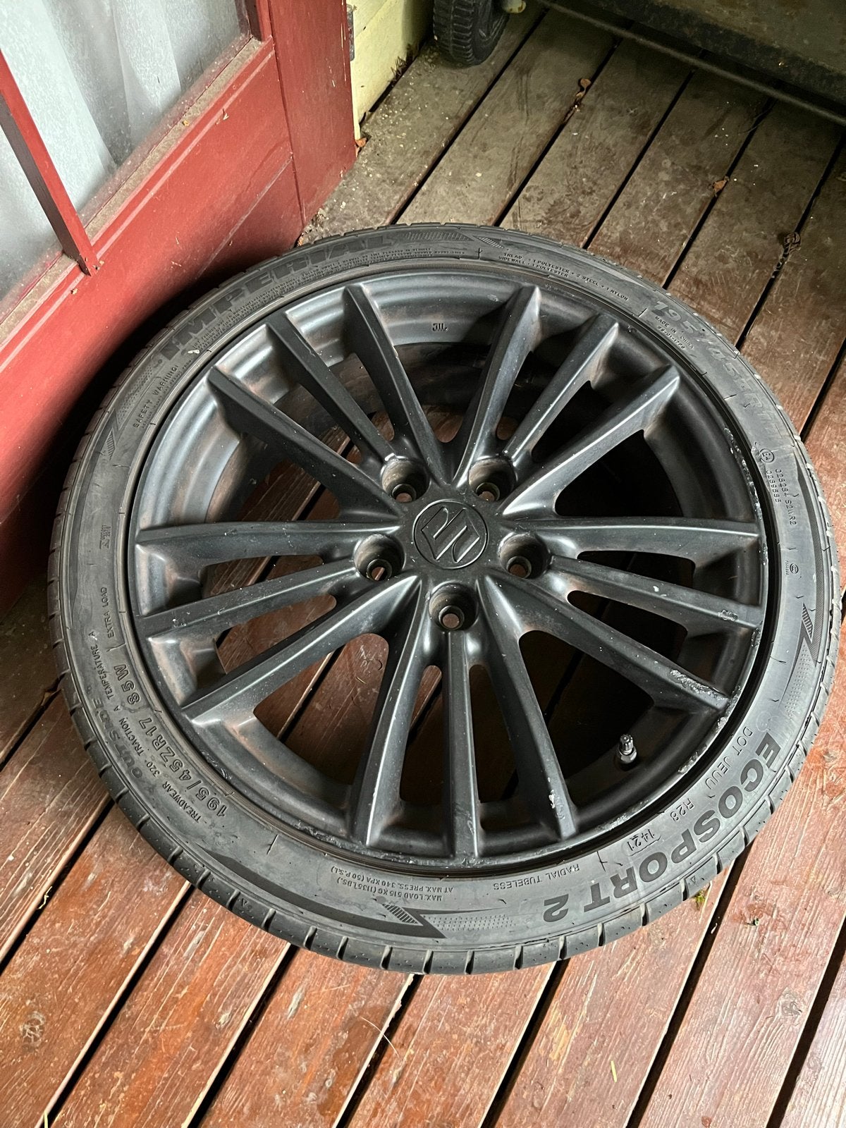 Originele Swift 5x114,3 sport velgen banden 195 45 17, Ophalen, Gebruikt, Suzuki