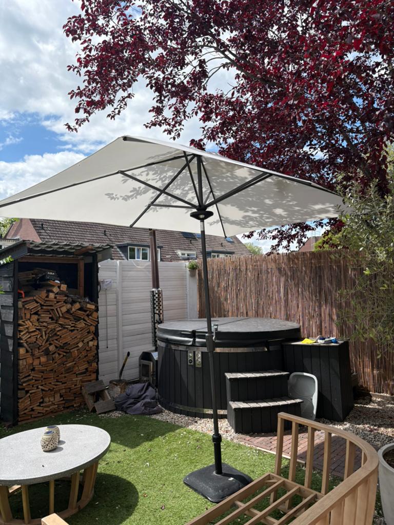 Rechthoekige parasol 2x3 wit, Ophalen, 1 tot 2 meter