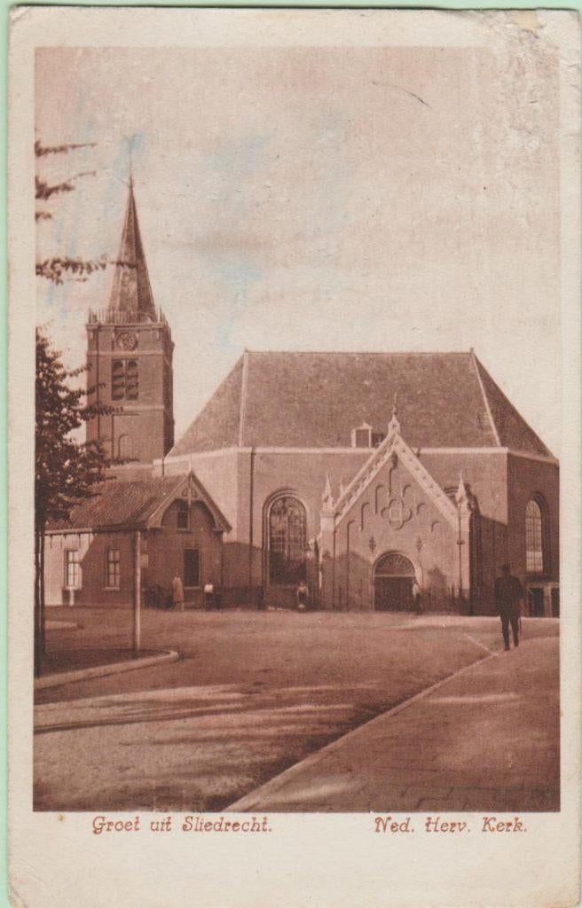 Sliedrecht Groet uit. Ned. Herv. Kerk 1936, Ophalen, 1920 tot 1940, Gelopen, Zuid-Holland