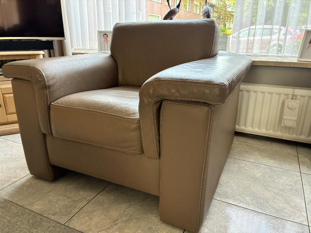 Fauteuil, Huis en Inrichting, Ophalen, Gebruikt, 100 tot 125 cm, Leer