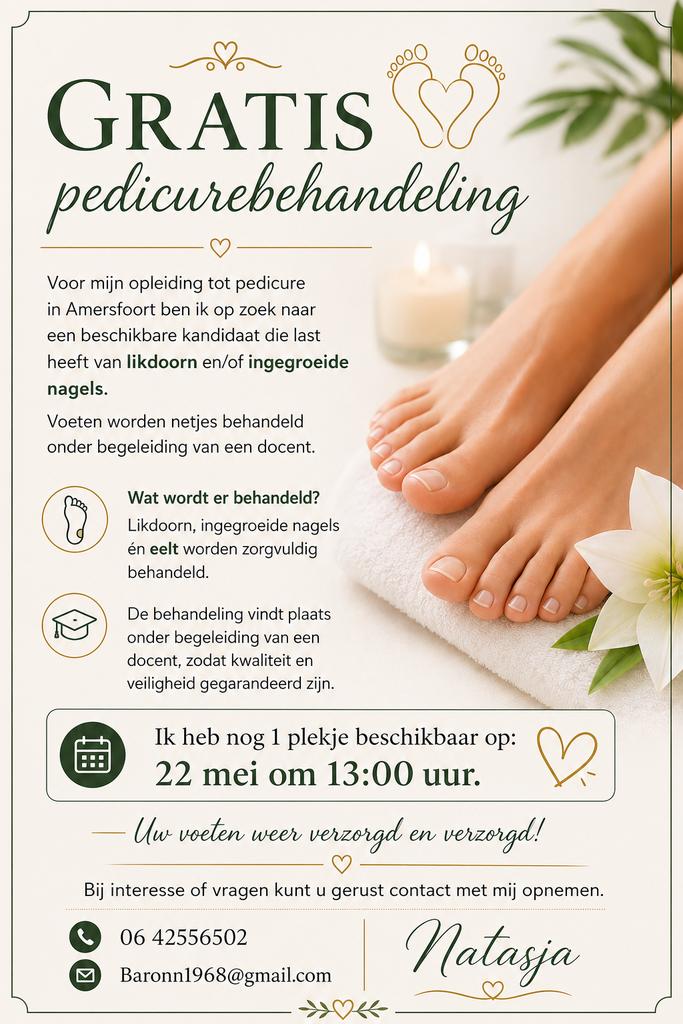 Gratis pedicurebehandeling, Voetverzorging