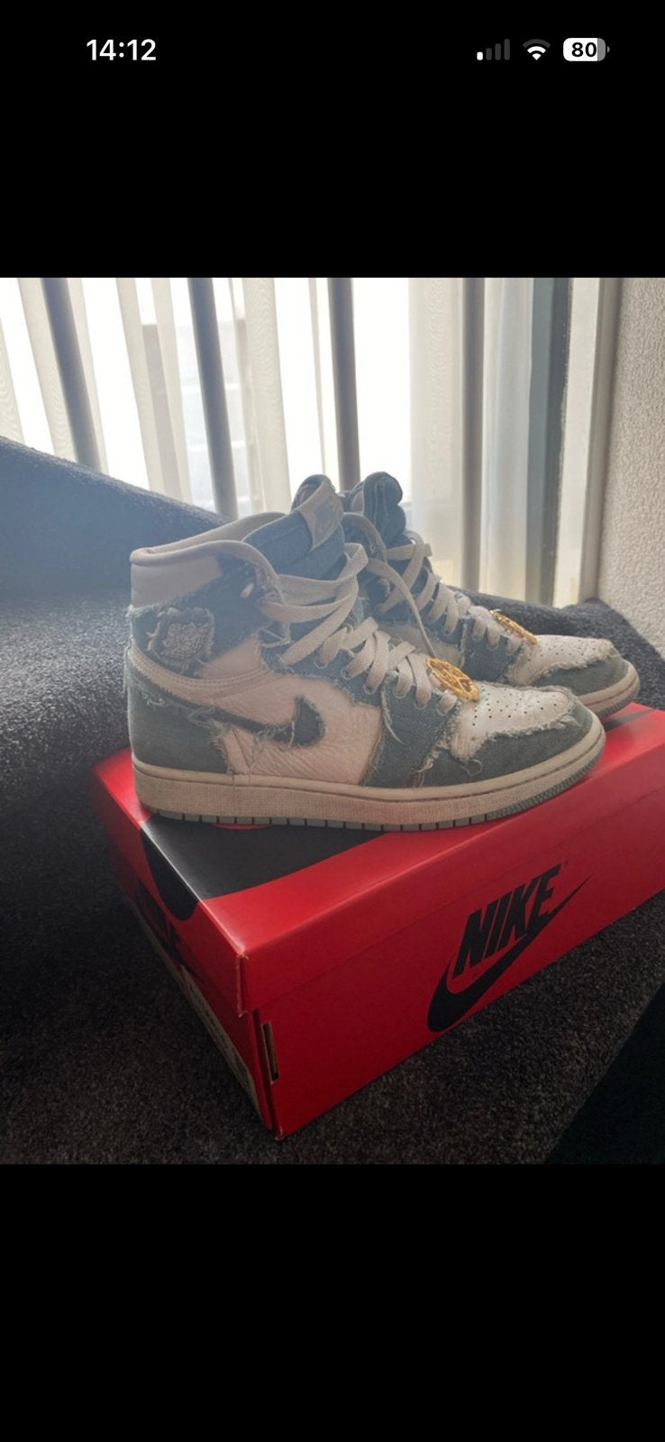 Denim nike jordan, Blauw, Ophalen of Verzenden, Sneakers of Gympen, Zo goed als nieuw