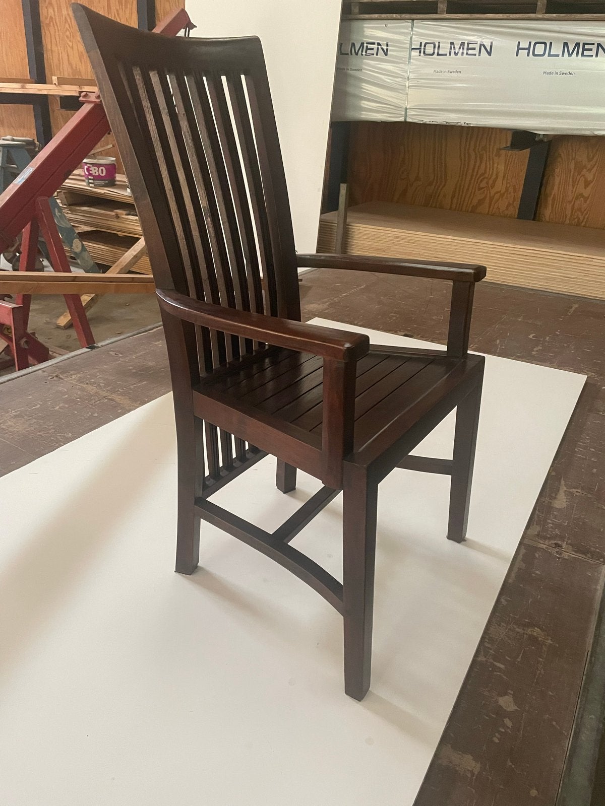 Set van 11 houten eetkamerstoelen: 6 met armleuning, 5 zonde, Huis en Inrichting, Gebruikt, Bruin, Ophalen of Verzenden, Vijf, Zes of meer stoelen