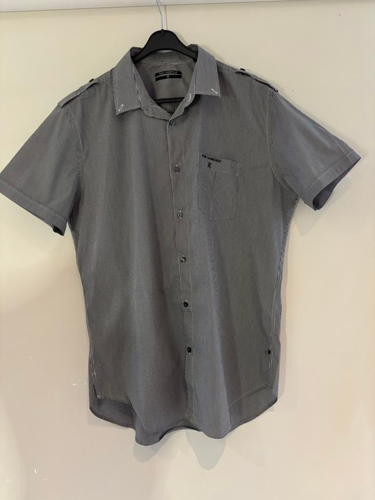 Karl Lagerfeld zwart wit hemd xl, Kleding | Heren, Ophalen of Verzenden, Zo goed als nieuw, Zwart, Halswijdte 43/44 (XL)