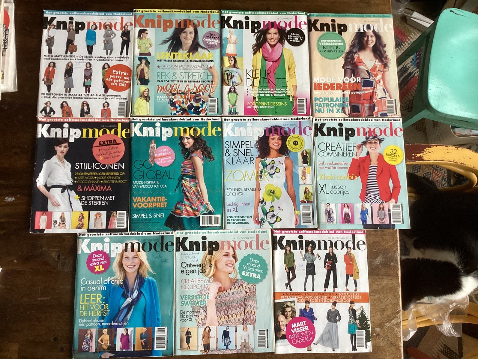 11x Knipmode naaitijdschriften 2013., Ophalen of Verzenden, Zo goed als nieuw, Vrouw, Knipmode