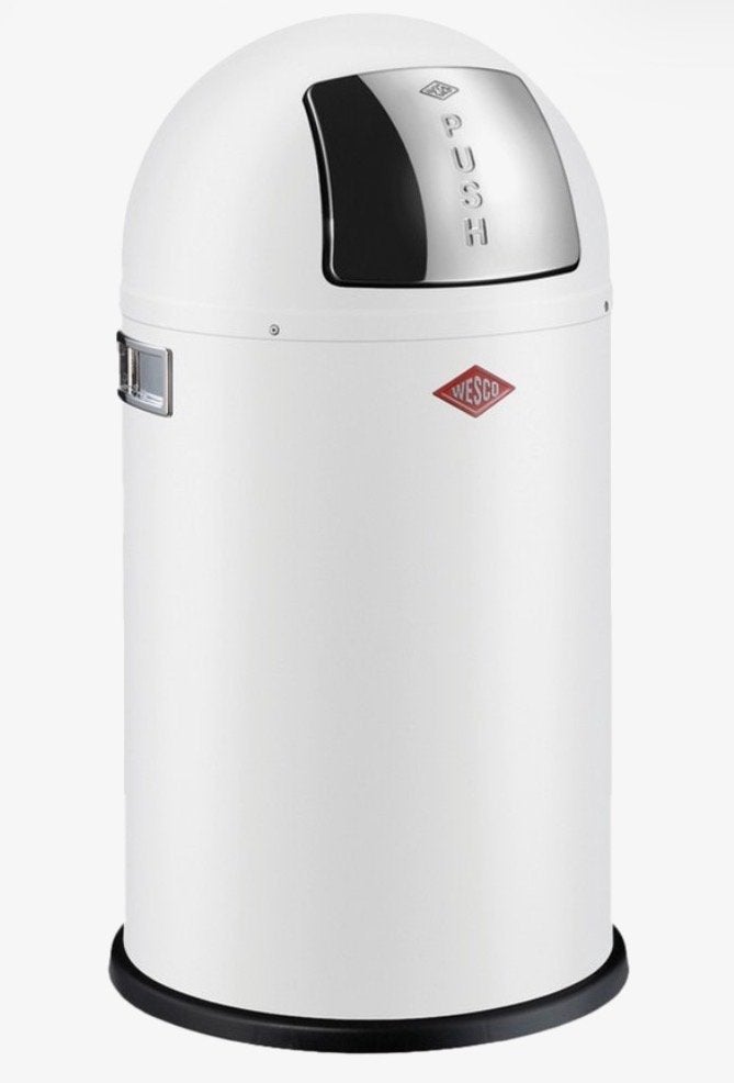 Wesco Pushboy afvalemmer - Wit, 50 – 75, Nieuw, Ophalen of Verzenden, 20 tot 30 liter