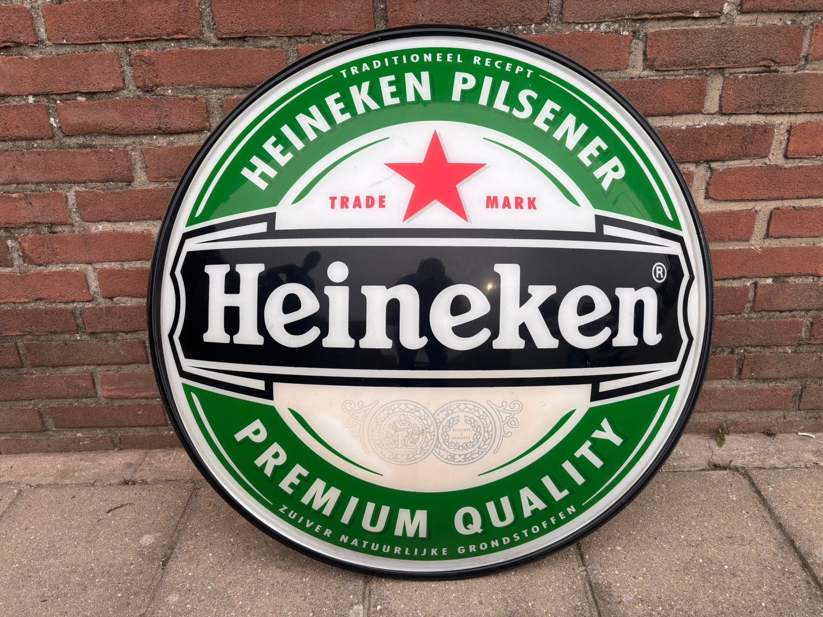 Heineken bord voor lichtbak, zonder lichtbak., Ophalen, Zo goed als nieuw, Lichtbak of (neon) lamp