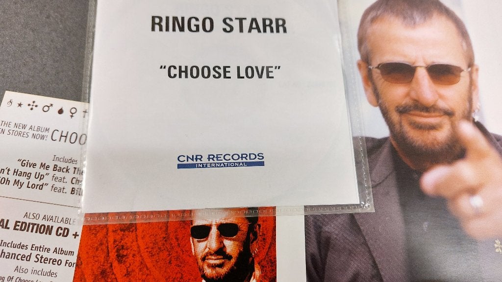 Ringo Starr PROMO CD + foto + postcards CNR 2005 Beatles, Verzenden, Zo goed als nieuw