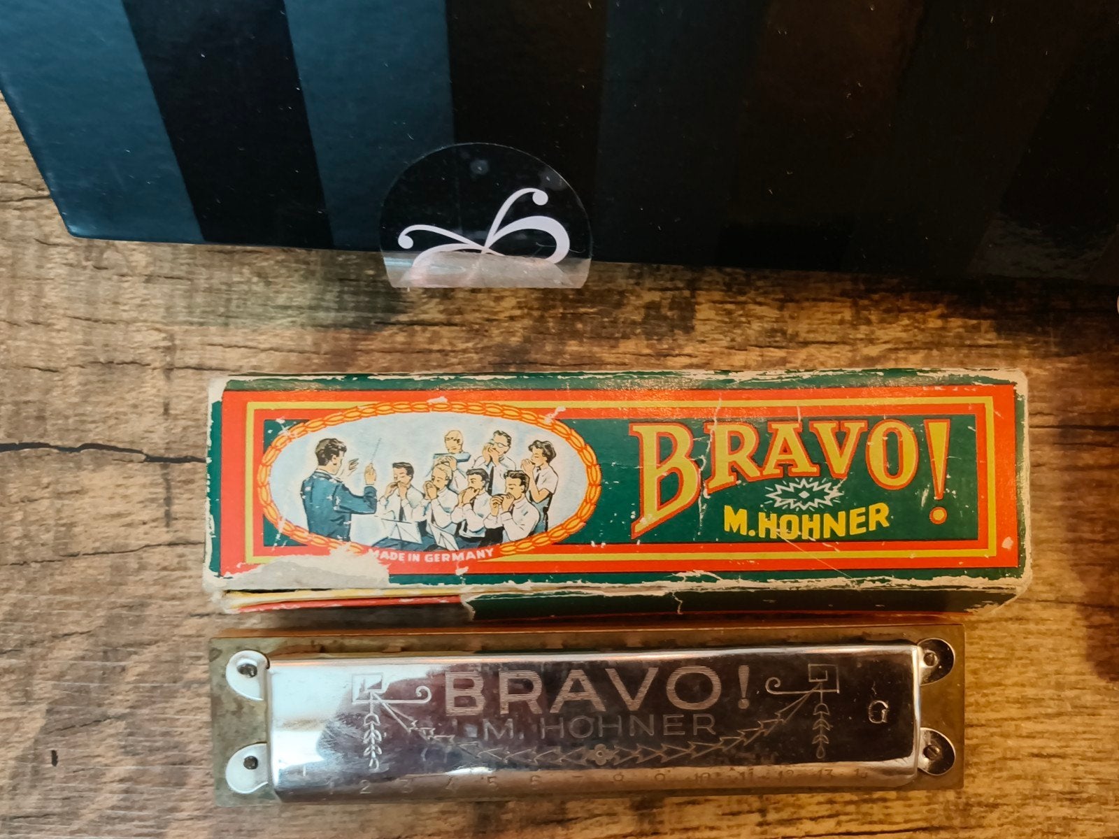 Vintage Hohner Bravo! mondharmonica met originele doos, Muziek en Instrumenten, Ophalen, Gebruikt, Met koffer of doosje