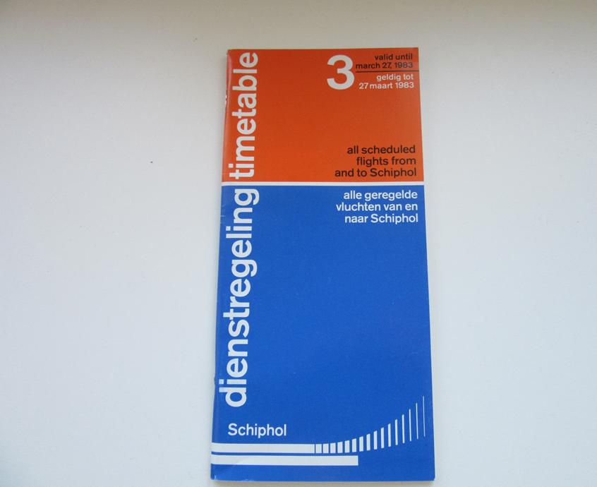 Schiphol dienstregeling/timetable  1983, Verzenden, Gebruikt, Overige typen