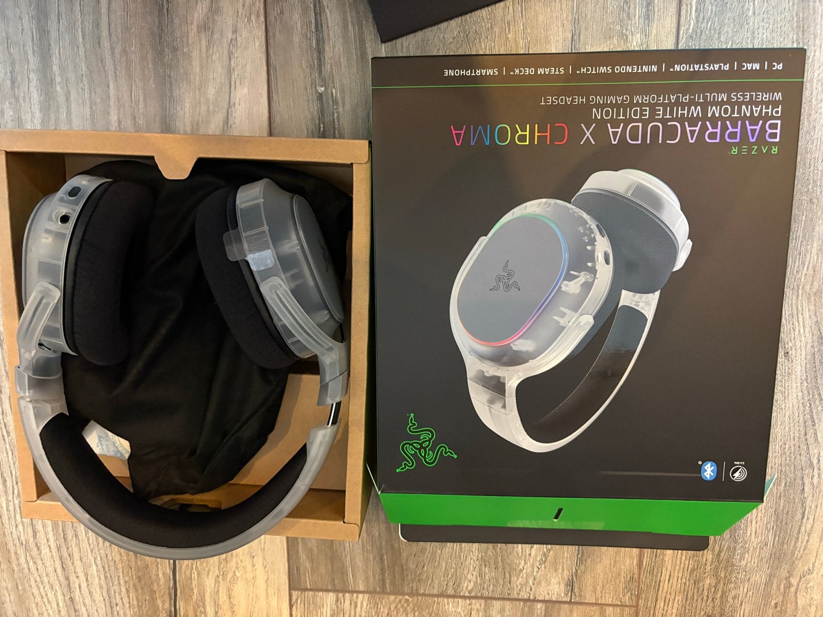 Razer Barracuda X Chroma Phantom White Gaming Headset, Nieuw, Over oor (circumaural), Draadloos, Ophalen
