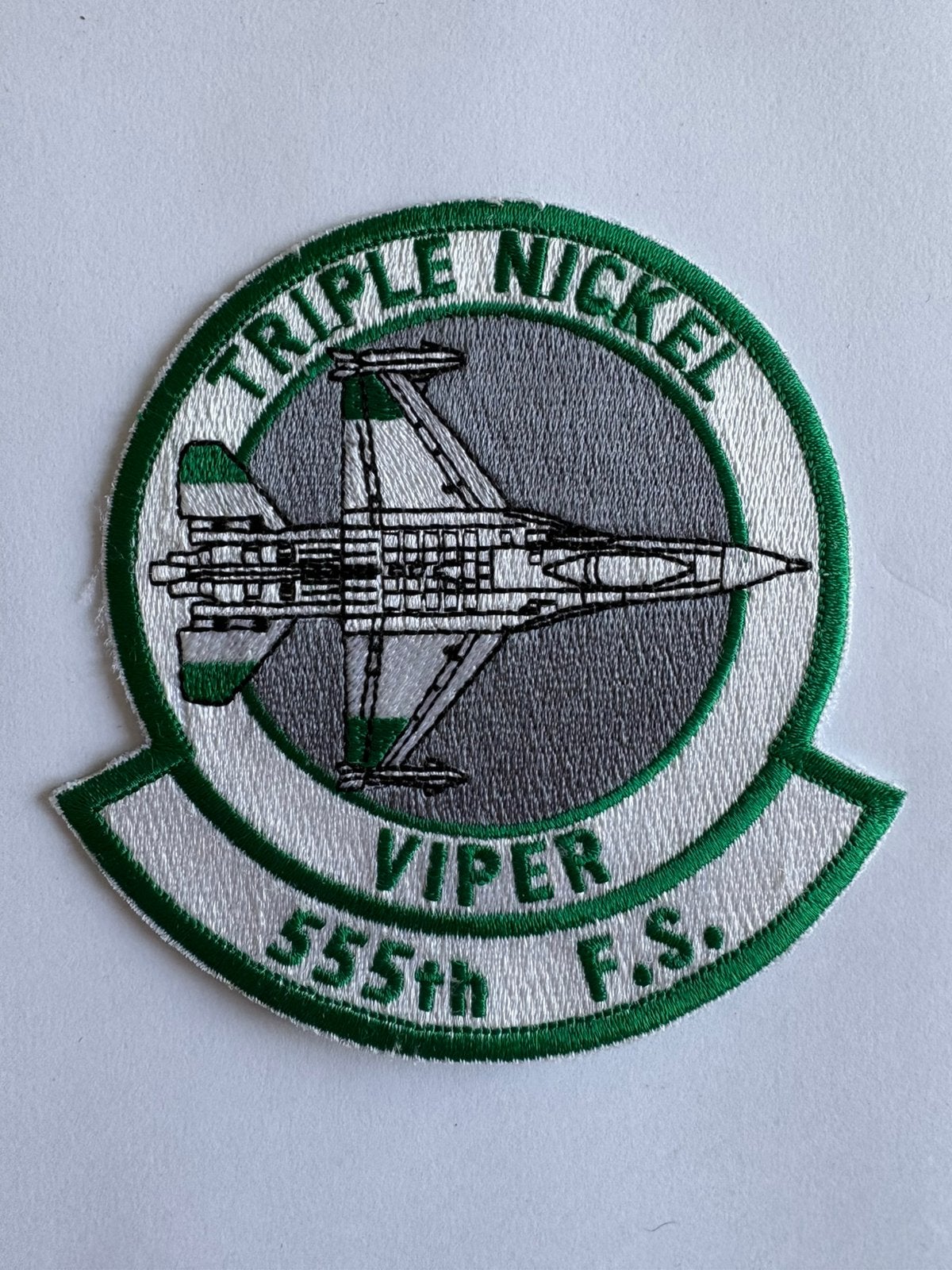 USAF 555th Fighter squadron patch, Ophalen of Verzenden, Luchtmacht, Amerika, Embleem of Badge