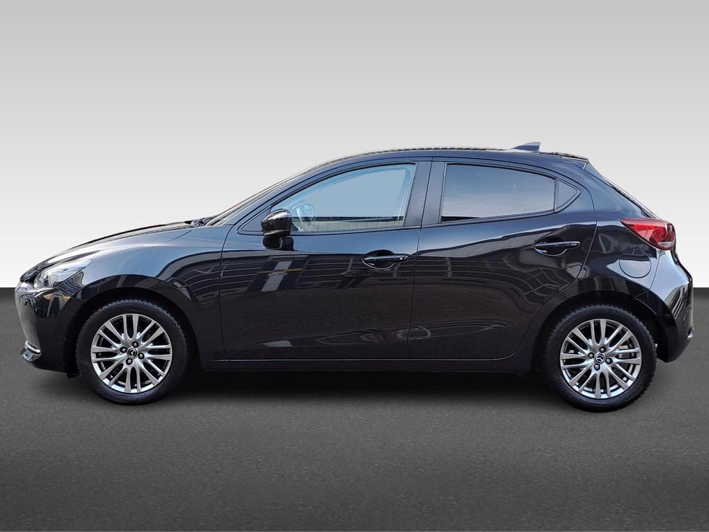 Mazda 2 1.5 SKYACTIV-G 90PK LUXURY NAVI CAMERA HUD LED ECC N, Auto's, Voorwielaandrijving, 4 cilinders, Zwart, Origineel Nederlands