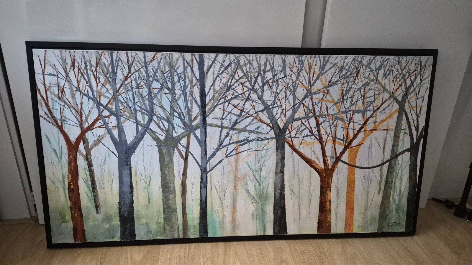 Groot canvas schilderij met baklijst - 146x76 cm, Ophalen