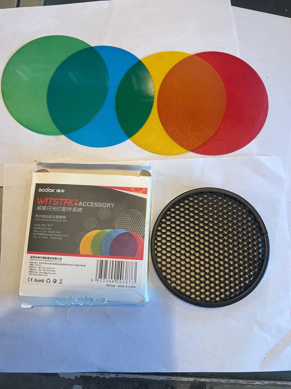 Godox AD-S11 Kleurfilterset & Reflector Grid, Overige merken, Minder dan 50 mm, Zo goed als nieuw, Filterset