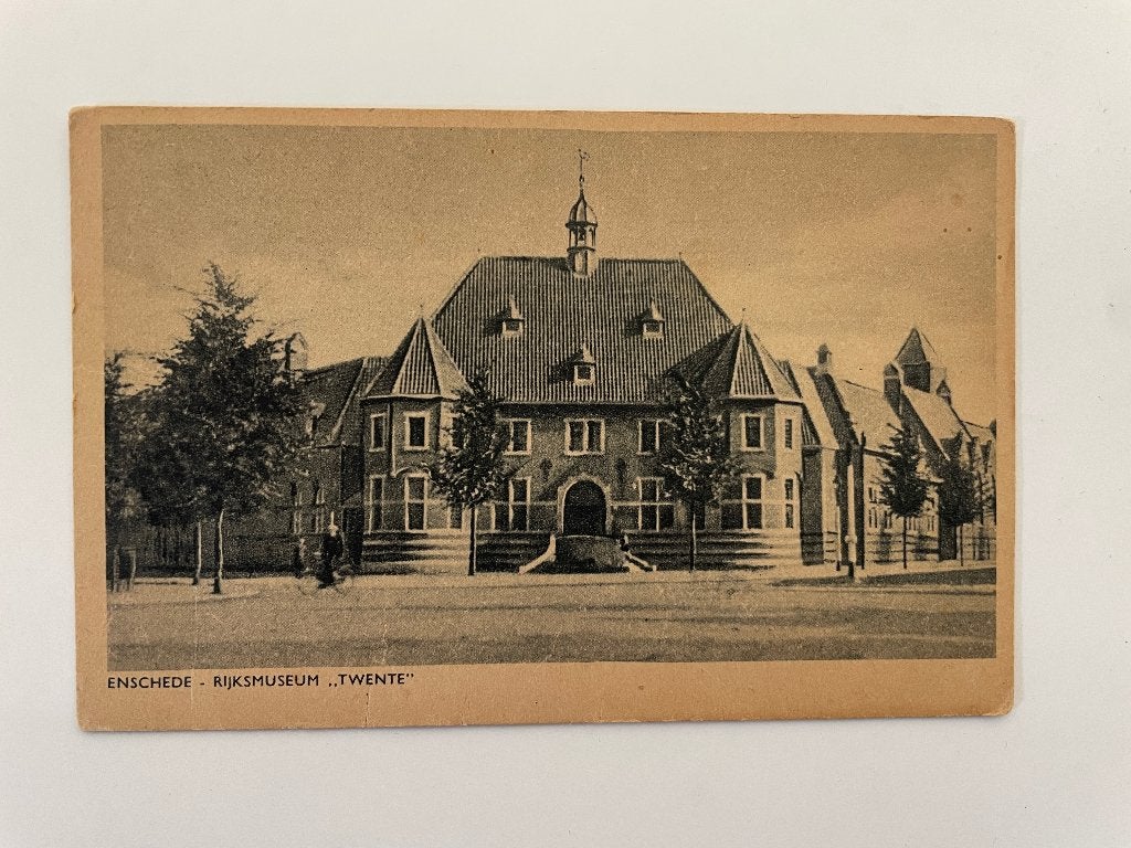 D763 Oude ansichtkaart Enschede : Rijksmuseum Twente, Ophalen of Verzenden, 1940 tot 1960, Gelopen, Overijssel
